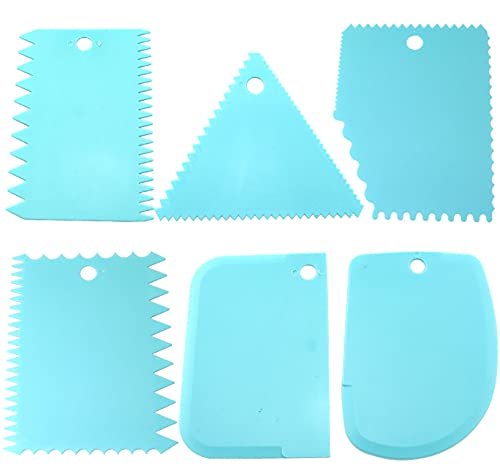 PZRT 6pcs Plastic Clay Scraper Set Scraping Handle Carved Soft Clay Sculpture Knife Industrial Clay Scraper Sculpture Tool Pottery Tools, Blue - color: Blue
