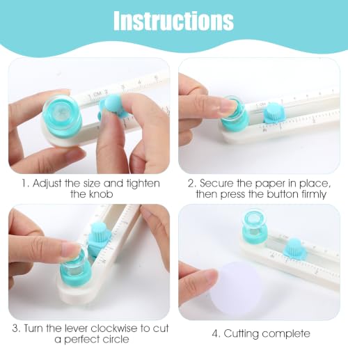 Yolev Circle Cutter Tool, Adjustable Circle Paper Cutter, Rotary Cutter Round Cutting Knife for Scrapbooking, Paper Crafts, Card Making,Art And DIY Crafts