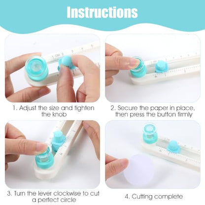 Yolev Circle Cutter Tool, Adjustable Circle Paper Cutter, Rotary Cutter Round Cutting Knife for Scrapbooking, Paper Crafts, Card Making,Art And DIY Crafts
