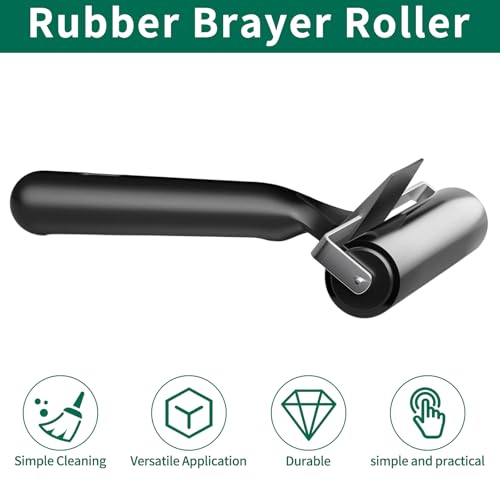 VinBee Soft Rubber Brayer Rollers for Crafting Brayers Rollers for Printmaking Brayer Tool Paint Brush Ink Applicator Art Craft Oil Painting Tool 3 Pack (2.4 & 4 & 5.9 inch)