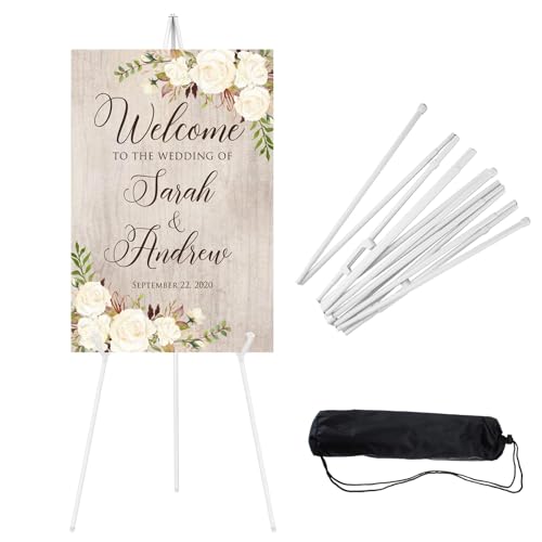 JEAWIWI 1 Pcs Lightweight Easel Stand, 66 Inch, White, with Carry Bags - color: White, size: 1 PCS