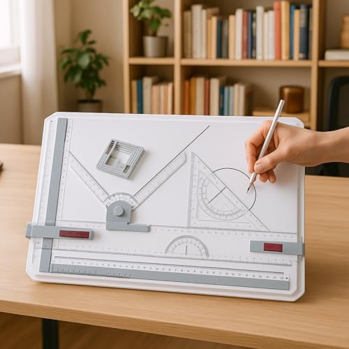 Zerone A3 Drafting Table Drawing Board, 20.1" x 14.4" Inch Scale Drafting Graphic Architectural Sketch Table, Portable Lightweight Sketch Set for Architecture Artist Students Beginners