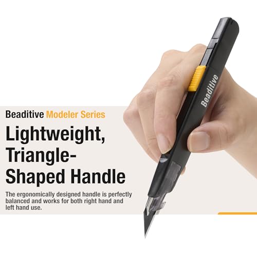 High Precision Detail Craft Knife with 10 Blades - 30 Degree Blade Utility Knife - Art, Craft, Model Making (1 Black Knife, 10 Black Blades) - style: 1 Black Knife, 10 Black Blades