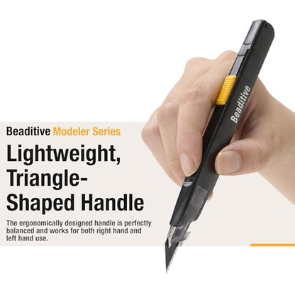 High Precision Detail Craft Knife with 10 Blades - 30 Degree Blade Utility Knife - Art, Craft, Model Making (1 Black Knife, 10 Black Blades) - style: 1 Black Knife, 10 Black Blades