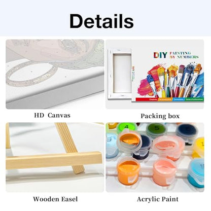 HeeBenor Framed Paint by Numbers Kit for Adults, Black Women, 8x12 Inch - color: Black Women 042
