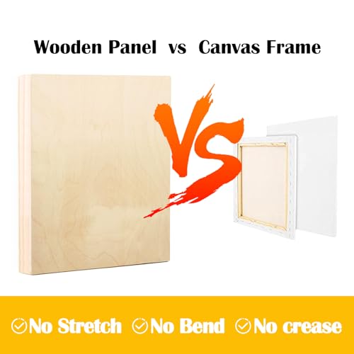 2 Pack 8x8'' Unfinished Gallery Birch Wood Canvas Panels | Birch Wood Panels Kit, 1 1/2" Deep Art Cradle Boards for Painting, Pouring, Burning,Epoxy Resin, Laser Engraving Cutting - size: 8*8 2 Pack