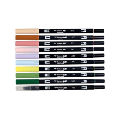 Tombow 56255 Dual Brush Pen Art Markers, Fairies, 10-Pack. Brush/Fine Tips