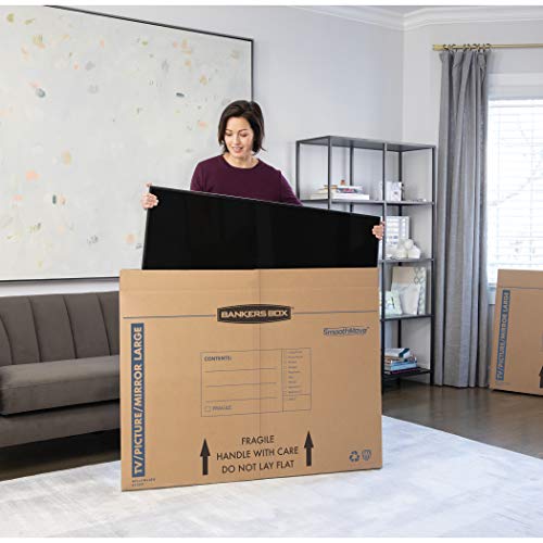 Bankers Box 4-Pack Large TV/Picture/Mirror Moving Boxes | Protect TVs, mirrors, and framed art with rigid moving boxes sized for flat, fragile items. - style: Large
