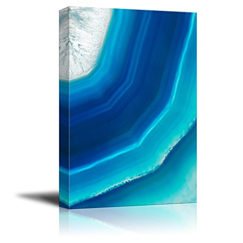 wall26 Canvas Wall Art - Blue Agate Pattern - Giclee Print Gallery Wrap Modern Home Art Ready to Hang - 12x18 inches - color: Artwork - 07, size: 18"L x 12"W