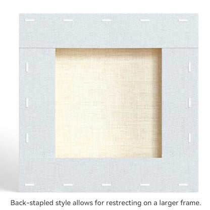 PHOENIX 8x8 Inch 4 Pack Gallery Canvas - 1.5 in Thick Small Square Canvases for Painting - Deep Edge 100% Cotton 11 Oz. Gesso Primed White Blank Professional Canvas Oil & Acrylic Paints - size: 8"x8", style: Gallery
