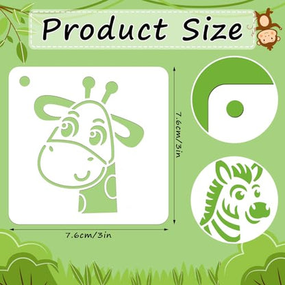 JULMELON 20Pcs Animal Stencils for Painting on Wood, Cute DIY Art Drawing | Reusable Style Stencil, for Kids Crafts DIY Art Projects, Cute Animal Drawing Painting, 3x3 Inch - style: Animal Stencils