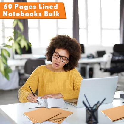 Mimorou 100 Pcs A5 Journals Notebooks Bulk,Brown,Dot - color: Brown, style: Dot