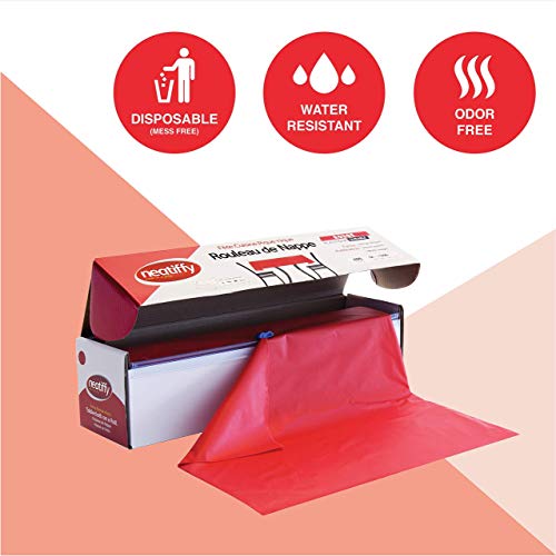 Neatiffy Disposable Plastic Tablecloth Roll | Indoor/Outdoor Table Cloth | Table Cover for Rectangle, Square, Round, Oval Tables | Picnic, Party, Banquet, Birthday, Wedding - 54 in x 108 ft - Red - color: Red