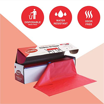 Neatiffy Disposable Plastic Tablecloth Roll | Indoor/Outdoor Table Cloth | Table Cover for Rectangle, Square, Round, Oval Tables | Picnic, Party, Banquet, Birthday, Wedding - 54 in x 108 ft - Red - color: Red