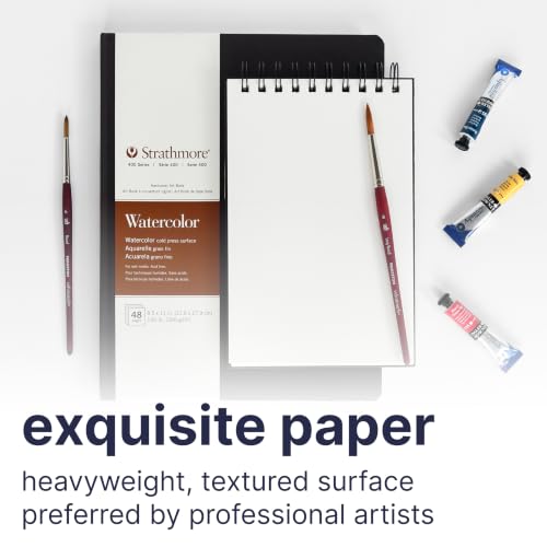 Strathmore 400 Series Watercolor Paper Art Book, Matte Brown Cover, Natural White, Side Wire Binding, 20 Sheets, 8.5x5.5 inch - size: 8.5x5.5 inch, style: Side Wire