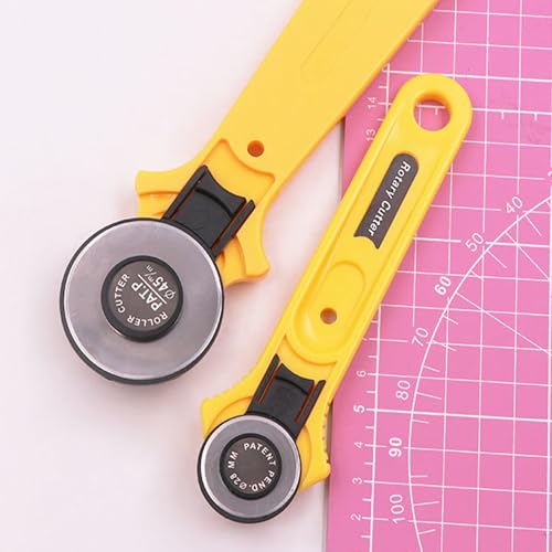 2 PCS Rotary Cutter Set 1.1Inch/28mm and 1.8Inch/45mm Slide Out Safety Blade Guard for Fabric Paper Leather Felt DIY Sewing