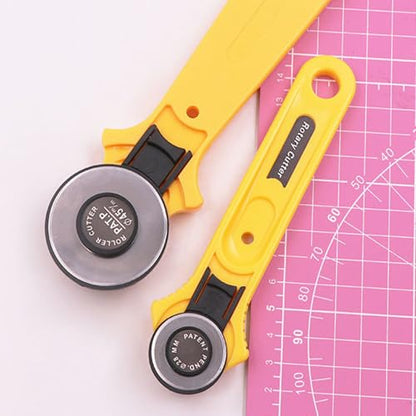 2 PCS Rotary Cutter Set 1.1Inch/28mm and 1.8Inch/45mm Slide Out Safety Blade Guard for Fabric Paper Leather Felt DIY Sewing