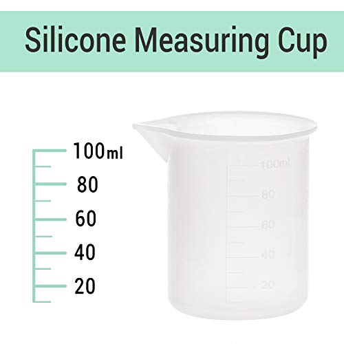Gartful 100ml Silicone Measuring Cups for Resin Mixing, 6PCS Mixing Cups for Epoxy Resin, Jewelry Casting Molds, Acrylic Paint, Reusable Non-stick Pouring Tools - size: Small-100ml*6