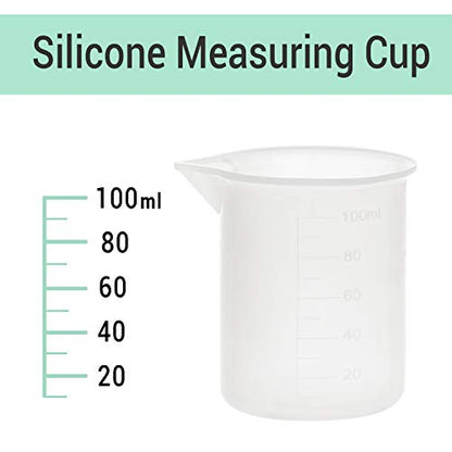Gartful 100ml Silicone Measuring Cups for Resin Mixing, 6PCS Mixing Cups for Epoxy Resin, Jewelry Casting Molds, Acrylic Paint, Reusable Non-stick Pouring Tools - size: Small-100ml*6