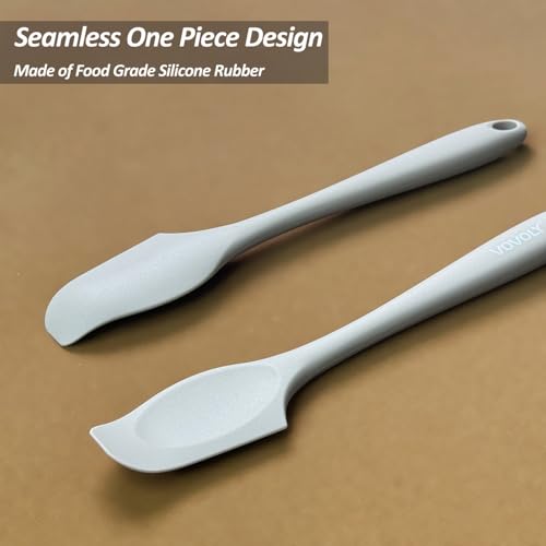 Mini Silicone Spatula, 8" Curved Small Spatula with Shallow Bowl, Khaki,4Pc | Seamless Jar Scraper for Cooking Baking, Wet Pet Food Spoon Spatula, Rubber Jar Scraper, BPA-Free,Dishwasher Safe - color: Khaki