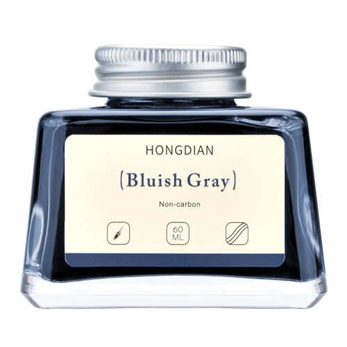 Hongdian Fountain Pen Bottled Ink Bluish Gray, 60ml Fountain Pen Bottled Ink, Non Carbon - color: Bluish Gray