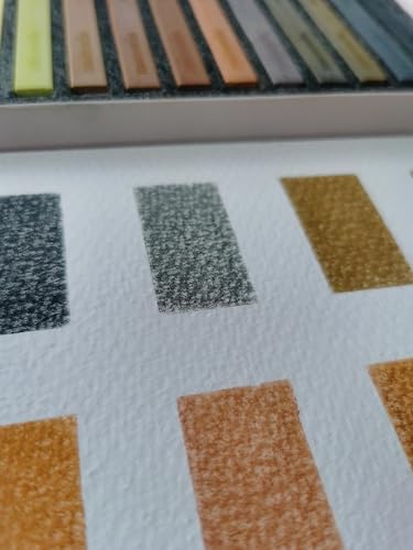 12‑Pack Earth‑Tone Soft Chalk Pastels,Artist Pastels (Brown) | Soft Pastels for Artists Professional Grade Square Chalk Soft Pastels Blendable, For Artist,Drawing, Painting & Sketching - color: Brown