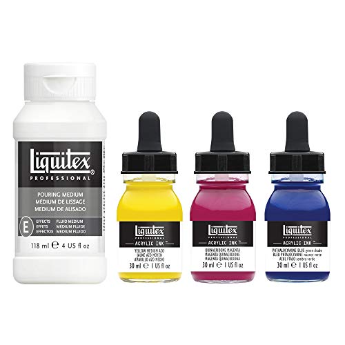 Liquitex Professional Acrylic Ink, 1-oz (30ml), Pouring Technique, Primary Colors, Set of 4 - color: Pouring Set - Primary Colors
