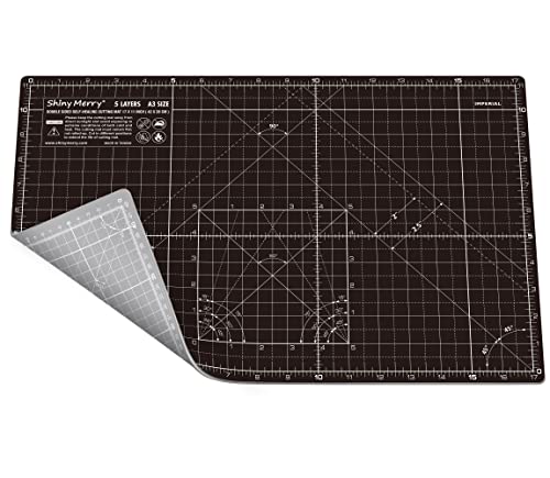 Self Healing Cutting Mat A3 12"x 18" Double Sided Black Mat - color: Black, size: A3 (12" x 18")