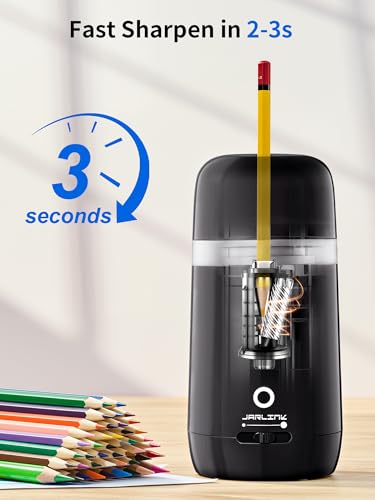 JARLINK Automatic Electric Pencil Sharpener, Rechargeable - color: Black
