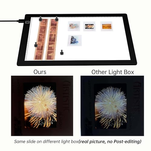 Magnetic Slide Viewer Light 5600K 12”x8” Ultra-Thin Adjustable Brightness Backlight for Slides and 35mm Film Negative Scanning - color: 12"x8" Magnetic Version