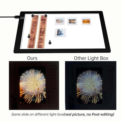 Magnetic Slide Viewer Light 5600K 12”x8” Ultra-Thin Adjustable Brightness Backlight for Slides and 35mm Film Negative Scanning - color: 12"x8" Magnetic Version