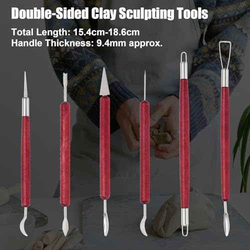 suiwotin 6pcs Clay Sculpting Tools Set, Pottery Trimming Tools