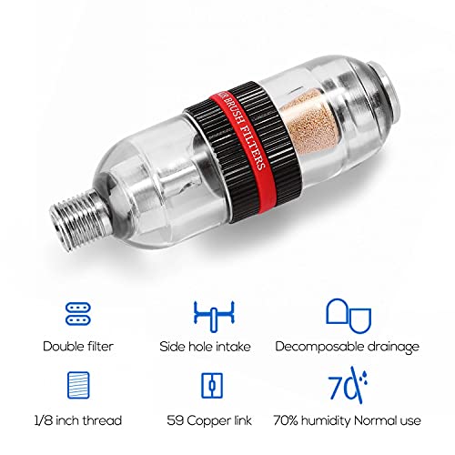 Mini Airbrush Air Filter Moisture Water Trap, 1/8" BSP Threads Spray Pen Oil Water Separator for Gundam Model Painting, Makeup, Tattoo & Art Craft Tools