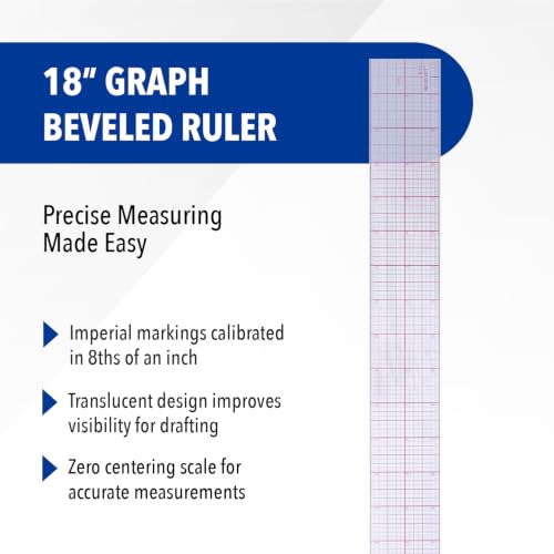 Westcott B-85 18" 8Ths Graph Beveled Ruler