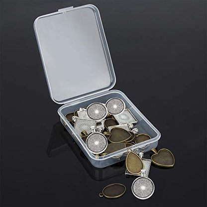 31Pcs Resin Molds Jewelry Making Kit Pendant Trays with Silicone Molds - color: 30Pcs Metal Pendant+1 Pc Silicone Casting Molds