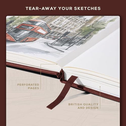 Beechmore Books A3 11.7x16.5 Mixed Media Sketchbook 160 GSM/98lb, Gift Box - color: Chestnut Brown, size: A3 - 11.7" x 16.5" Extra Large