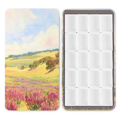 20 Empty Full Pans Watercolor Palette Tins Box with Magnetic Squares - color: Massif, size: 20 Full Pans