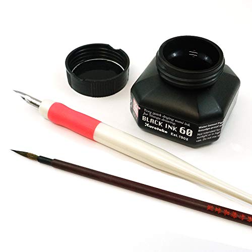 Zig Kuretake Manga Ink ZIGCARTOONISTBLACKINK21.9 fl oz (6060 ml) CNCE104-6 - size: 2 fl oz