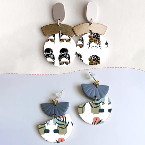 10 Sheets Clay Transfer Paper for Earrings & Polymer Clay, Female Hair Styling Print Pattern Water Transfer Paper for Polymer Clay Jewelry Necklaces Pendants DIY Craft Supplies 5.82x3.93inch - color: Female Hair Styling