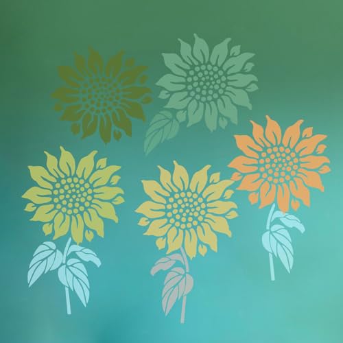 8 Pcs Large Flower Stencils for Painting, 11.81 X 11.81 Inch Flower Stencils for Crafts Reusable, Wood and Wall Stencils for Painting Large Pattern, DIY Templates Holiday Wall Paper (C) - style: C
