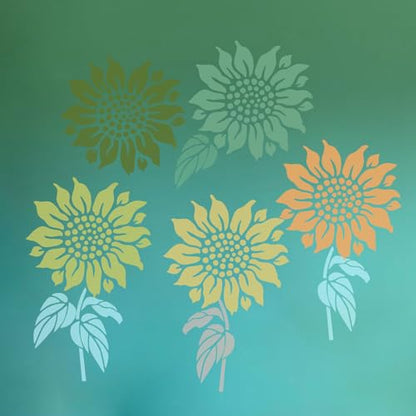8 Pcs Large Flower Stencils for Painting, 11.81 X 11.81 Inch Flower Stencils for Crafts Reusable, Wood and Wall Stencils for Painting Large Pattern, DIY Templates Holiday Wall Paper (C) - style: C