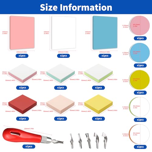 21Pcs Linocut Kit for Printmaking, 14Pcs Rubber Block Stamp Carving Blocks and Linoleum Carving Tools for DIY Crafts & Art Projects