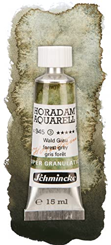 Schmincke - HORADAM® AQUARELL, Super Granulation, 14 945 006 Forest Grey, 15 ml tube, very strong granulating colors, finest, super granulating watercolors | 15 ml - color: 945 forest grey, size: 0.51 Fl Oz (Pack of 1)