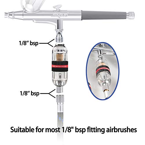 Airbrush In-Line Mini Air Filter, 1/8' Threads, Model SD-82-1