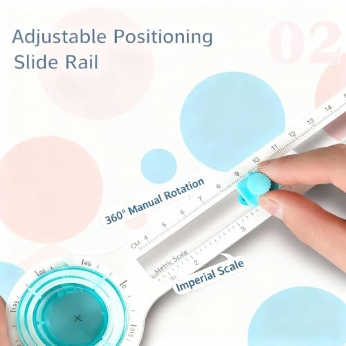 Circle Cutter, Adjustable Circle Paper Cutter with 1 Replacement Blades, Cutting Diameter 8-32cm, Circular Rotary Cutter for Paper Crafts, Paper Trimmer for DIY Craft Scrapbooking Card Making