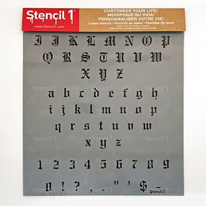 Stencil1 Old English Font Stencil 1/2" Alphabet Letters Painting Craft - size: 1/2" Letters