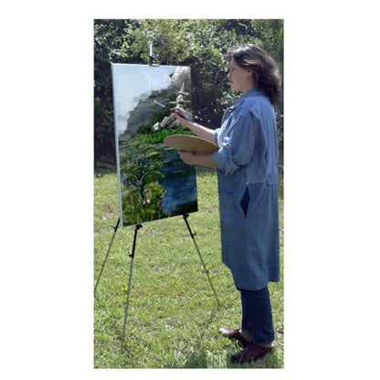 Creative Mark Napoli Art Easel for Adults - Heavy Duty Steel Easel for Vertical or Horizontal Painting - Fits Canvases up to 28" - Red Chromium Plated & Varnished Steel w/Carrying Case