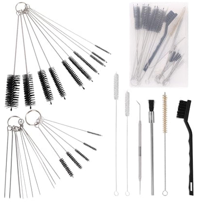 Goktvai 31pcs Spray Gun Cleaning Kit, Multi-Purpose Cleaner Brush Durable Air Paint Airbrush Maintenance Brush for Nozzle Cleaning Accessories