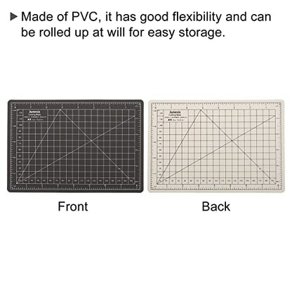 MECCANIXITY 6" x 8" Cutting Mats, Rotary Fabric Mat Self Recover Sewing Mat Double Sided for Hobbyist DIY Craft Creative Design, A5 Black White