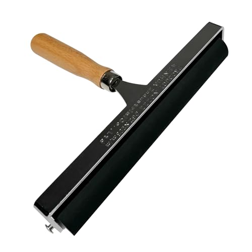 Soft Rubber Brayer – 45A Durometer Printmaking Roller, 8 Inch, for Gel Printing, Linocut & Block Printing, Heavy-Duty Steel Frame with Wood Handle - size: 8 in